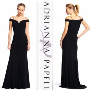 Adrianna Papell Jersey off shoulder mermaid dress